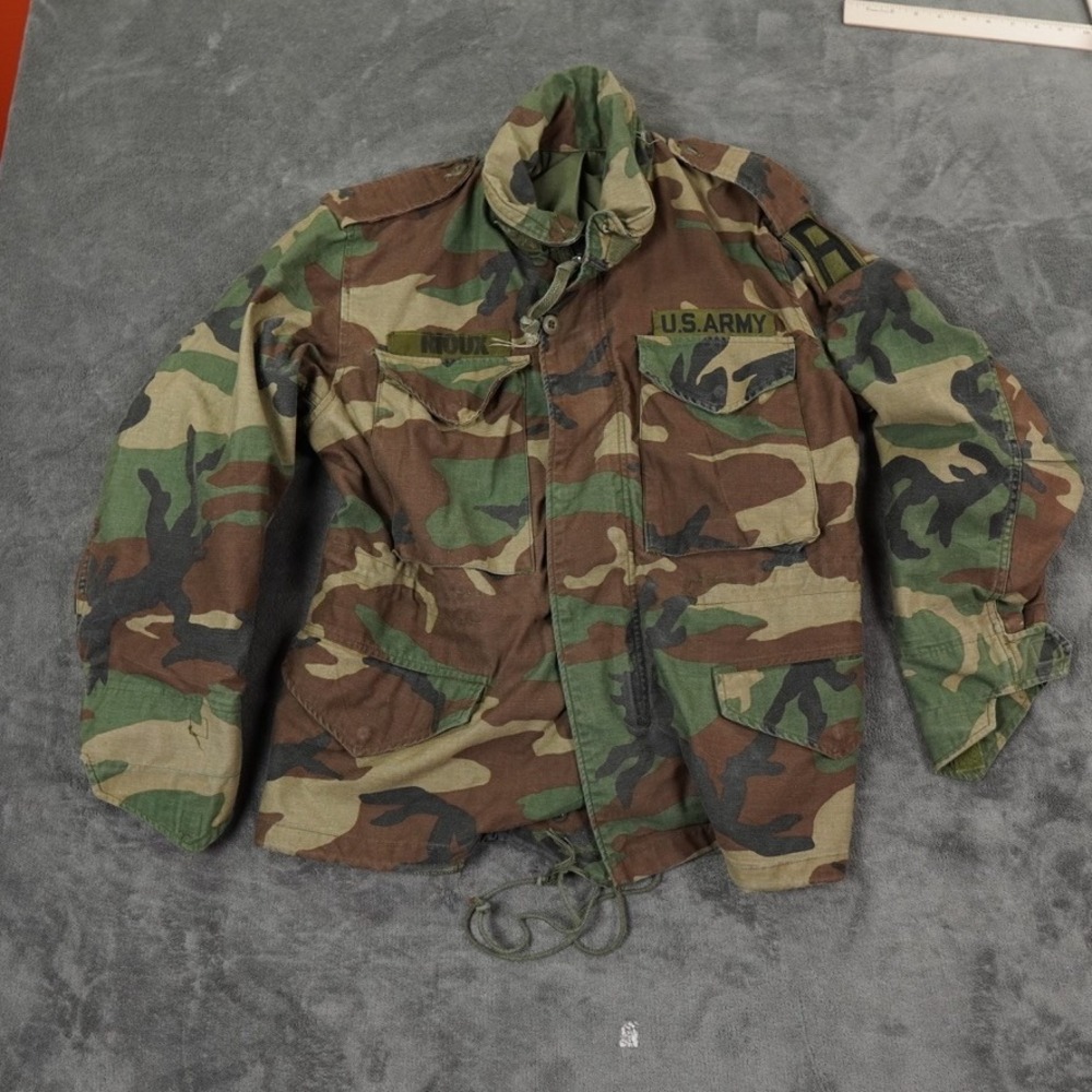 VTG Alpha Industries M-65 Cold Weather Field Jacket‎ Men Small X-Short Camo Coat